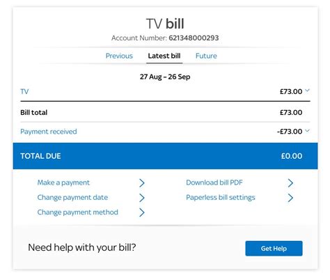 sky tv account